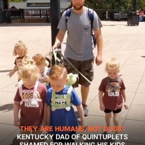 Dad gets massively shamed for putting leashes on his 5-year-old quintuplets